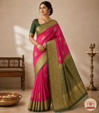 Dual Tone Saree – Blush Pink & Sage Green Zari Weave