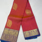 Dual Tone Saree in Coral Peach & Royal Blue with Rich Zari Pallu