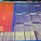 Dual Tone Saree in Coral Peach & Royal Blue with Rich Zari Pallu