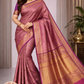 Elegant Rose Pink & Violet Pure Kanjivaram Handloom Silk Saree