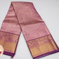 Elegant Rose Pink & Violet Pure Kanjivaram Handloom Silk Saree
