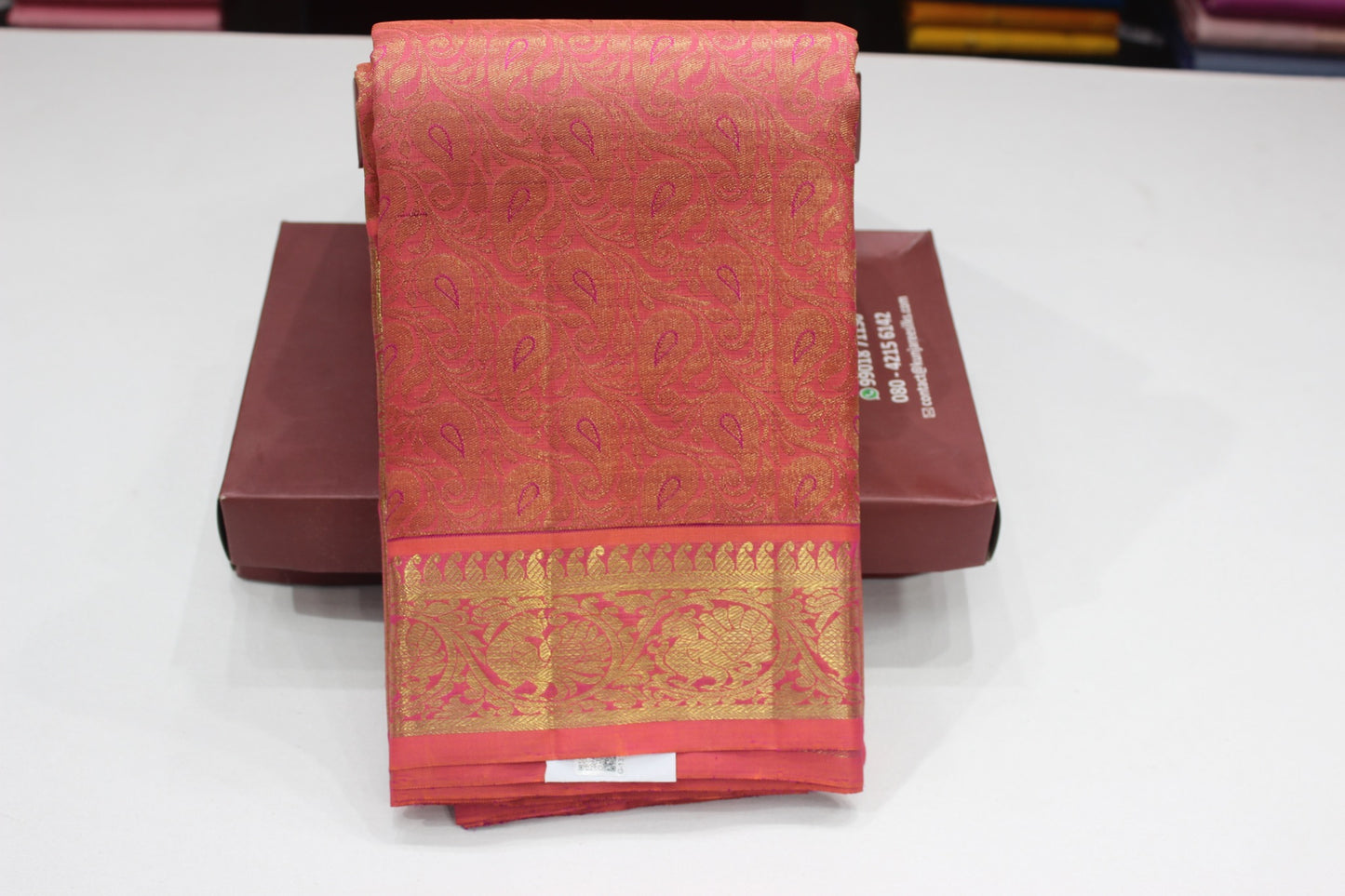 Pure Handloom Kanjivaram Silk Saree | Crimson Pink with Pure Gold Zari  Weaving