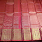 Pure Handloom Kanjivaram Silk Saree | Crimson Pink with Pure Gold Zari  Weaving