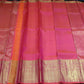 Pure Handloom Kanjivaram Silk Saree | Crimson Pink with Pure Gold Zari  Weaving