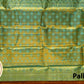 Pure Kanjivaram Silk Saree | Olive Green & Turquoise Blue with Rich Gold Zari