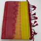 Pure Handloom Soft Silk Saree – Lemon Yellow & Deep Crimson Red Dual Tone