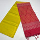Pure Handloom Soft Silk Saree – Lemon Yellow & Deep Crimson Red Dual Tone