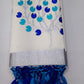 Elegant Off-White Kerala Cotton Saree with Blue Leaf Motif & Silver Kasavu Border