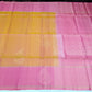 Pure Handloom Dual Tone Soft Silk Saree – Mustard Gold & Candy Pink with Broad Contrast Border
