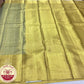 Olive Green Handloom Pure Kanjivaram Silk Saree with Antique Gold Zari Border