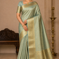 Elegant Pastel Green Handloom Pure Kanjivaram Silk Saree