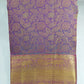 Pure Handloom Kanjivaram Silk Saree in Dual -Tone  Royal Purple with Aqua Teal & Antique Gold Zari Border