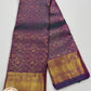 Pure Handloom Kanjivaram Silk Saree in Dual -Tone  Royal Purple with Aqua Teal & Antique Gold Zari Border