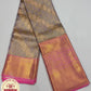 Pure Handloom Silk Bridal Saree in Antique Gold with Rose Pink Zari Pallu & Traditional Woven Border