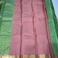 Pure Handloom Kanjivaram Silk Bridal Saree in Parrot Green with Antique Gold Zari & Rose Pink Border