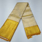Pure Handloom Kanjivaram Silk Bridal Saree – Champagne Gold with Traditional Mustard Gold Zari