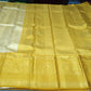 Pure Handloom Kanjivaram Silk Bridal Saree – Champagne Gold with Traditional Mustard Gold Zari