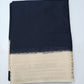 Black & Ivory Mysore Semi Silk Saree with Antique Gold Zari