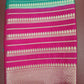 Mysore Silk - Aqua Turquoise & Magenta Pink Mysore Semi Silk Saree with Gold Zari