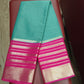 Mysore Silk - Aqua Turquoise & Magenta Pink Mysore Semi Silk Saree with Gold Zari