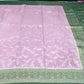 Lavender Mauve Georgette Chinnon Saree with Bottle Green Zari Border