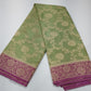 Pistachio Green & Mauve Plum Georgette Chinnon Saree with Antique Gold Zari