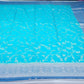 Turquoise Blue Georgette Chinnon Saree with Royal Blue Silver Zari Border