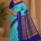 Pure Handloom Soft Silk Saree with Meena Butta Zari - Aqua Blue & Royal Blue