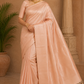 Pure Handloom Borderless Soft Silk Saree – Peach Blush Elegance