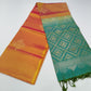 Pure Handloom Dual Tone Borderless - Sunset Orange with pink & Sea Green