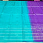 Pure Handloom Soft Silk Saree – Aqua Teal with Royal Purple Rich Pallu