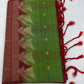 Pure Handloom Soft Silk Saree – Parrot Green with Maroon Designer Pallu