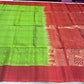 Pure Handloom Soft Silk Saree – Parrot Green with Maroon Designer Pallu