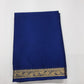 Royal Blue Mysore Semi Silk Saree with Antique Gold Floral Zari Border