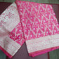 Rani Pink Floral Banarasi Semi Silk Saree