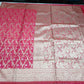 Rani Pink Floral Banarasi Semi Silk Saree