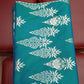 Teal Blue Banarasi Katan Semi Silk Saree with Silver Zari Floral & Paisley Weaves