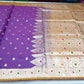 Royal Purple & Yellow Banarasi Mashroo Mina Silk Saree