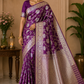 Dual-Shade Plum Purple & Magenta Banarasi Silk Saree with Silver and Gold Zari
