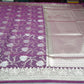 Dual-Shade Plum Purple & Magenta Banarasi Silk Saree with Silver and Gold Zari