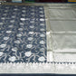 Black Dual-Shade Banarasi Silk Saree with Floral Weaves & Silver-Gold Mixed Zari