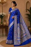 Royal Blue  Banarasi Silk Saree with Intricate Zari Weaves