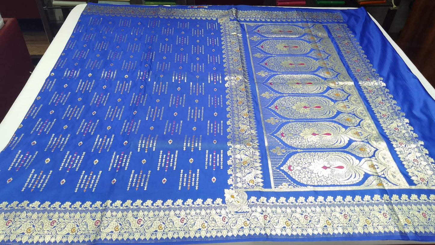 Royal Blue  Banarasi Silk Saree with Intricate Zari Weaves
