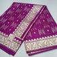 Royal Plum Purple Banarasi Silk Saree with Antique Gold Zari