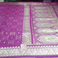 Royal Plum Purple Banarasi Silk Saree with Antique Gold Zari