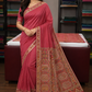 Tussar Semi Silk Floral Heritage Saree – Brick Red Tussar Semi Silk Saree with Traditional Multicolour Woven Pallu