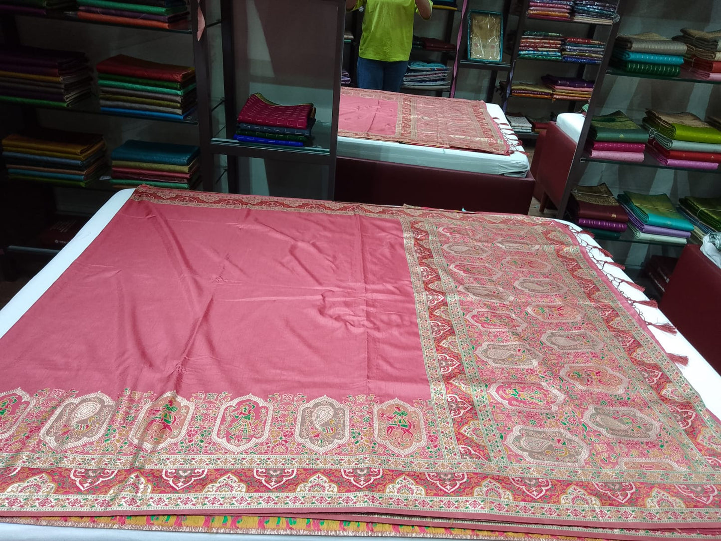 Tussar Semi Silk Floral Heritage Saree – Brick Red Tussar Semi Silk Saree with Traditional Multicolour Woven Pallu