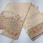 Tussar Semi Silk Floral Heritage Saree – Cream Beige Tussar Semi Silk Saree with Multicolour Floral & Paisley Border
