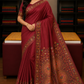 Tussar Semi Silk Floral Heritage Saree – Deep Maroon Floral & Paisley Saree