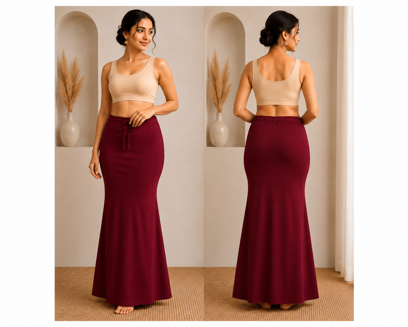 Lycra Saree Shapewear – Wine Maroon